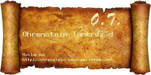 Ohrenstein Tankréd névjegykártya